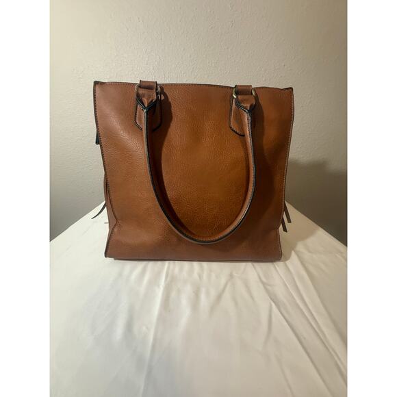 ALDO Brown Faux Leather Tote Handbag – Spacious Shoulder Bag - Picture 2 of 8